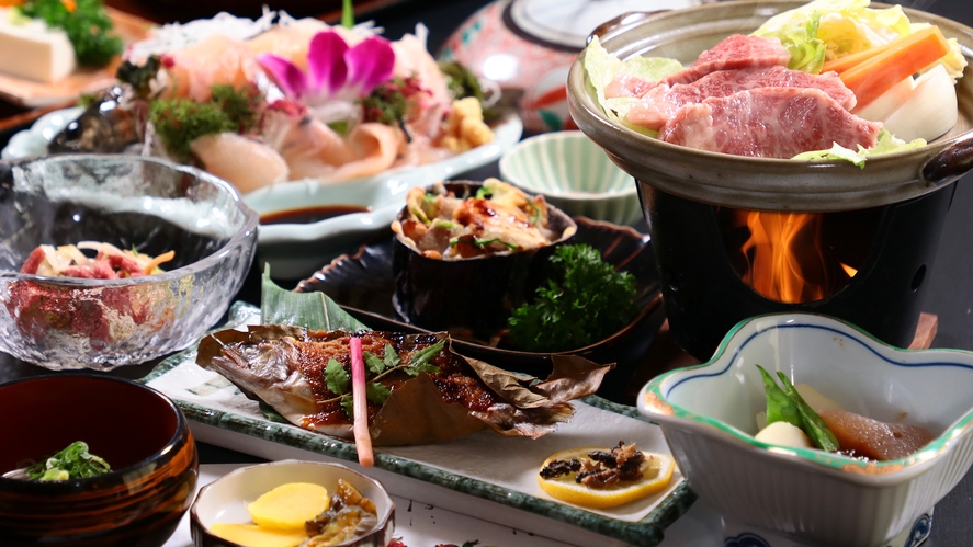 【スタンダード-2食付-】地元食材×季節の定番料理≪朝夕個室食・貸切風呂≫