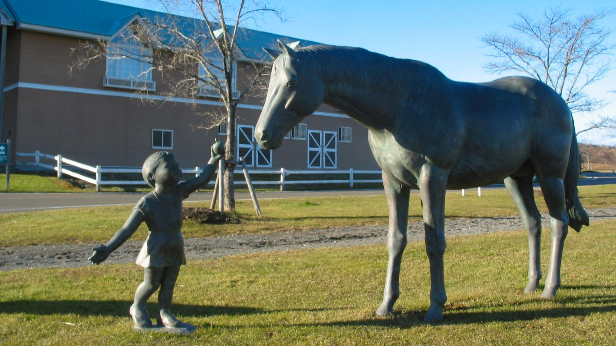 ・【トウショウボーイの銅像】昭和の名馬の銅像がゲート厩舎前にございます