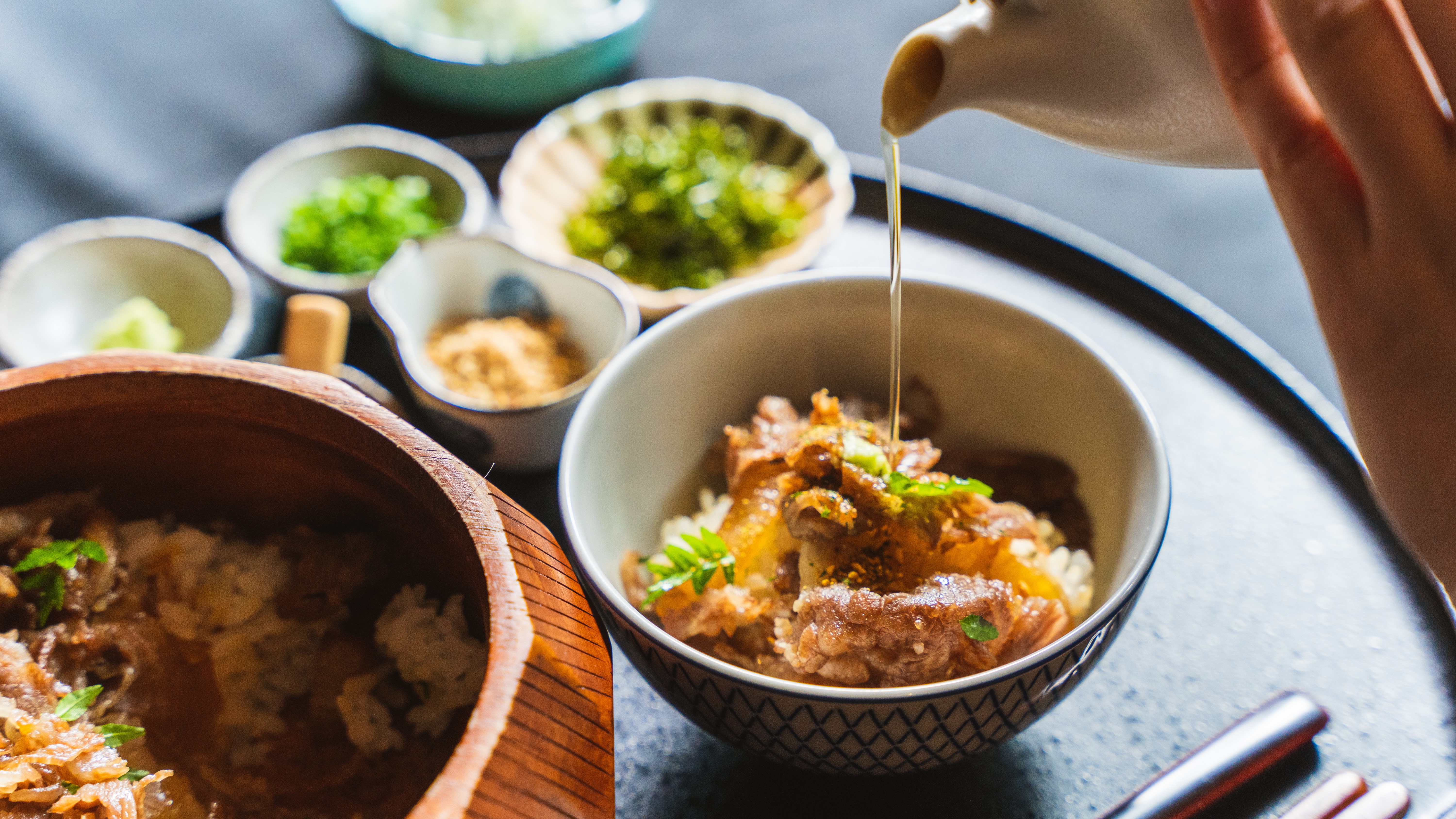 大和牛を使用した牛まぶし御膳（きつねプラン）