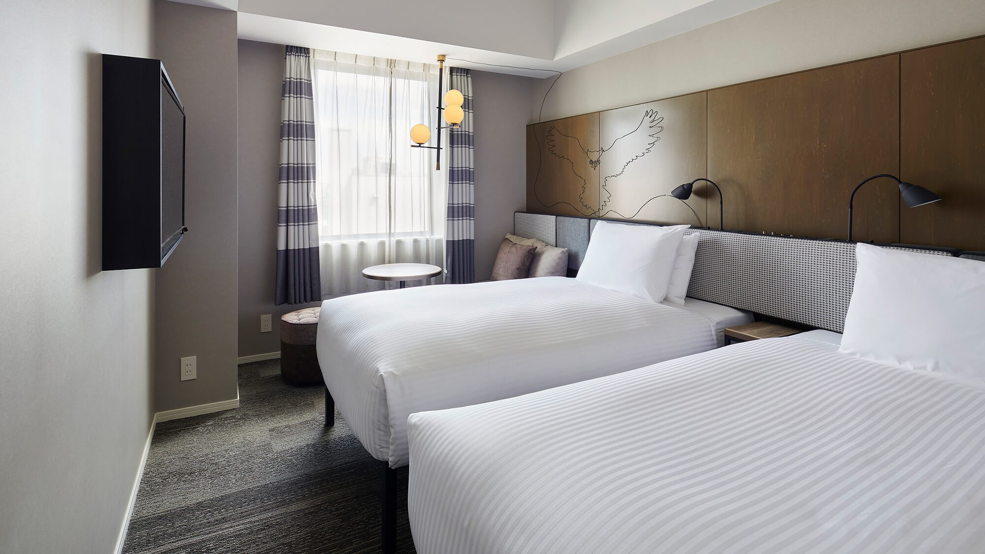 【ツイン】17.95㎡／ご友人同士・ご夫婦でのご旅行に最適な、シングルベッドを2台配置した客室