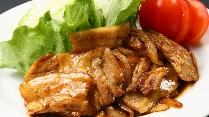 【夕食一例】　豚の生姜焼き