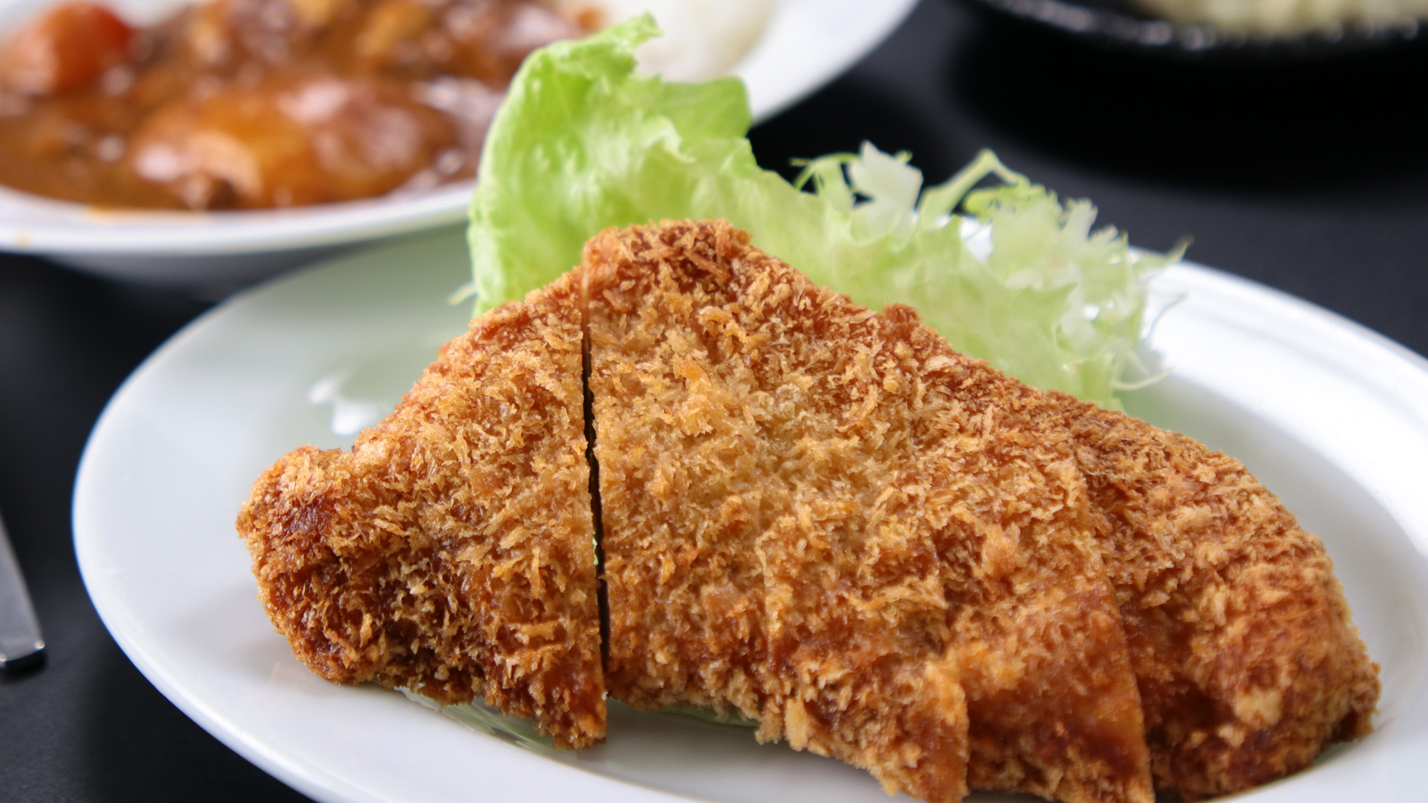 夕食◆つきじ旅館特製カレーとセットのとんかつ*