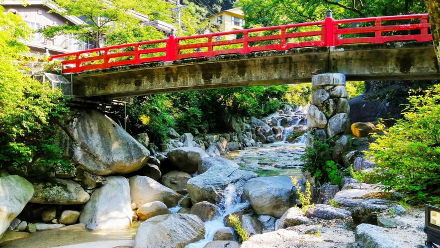 【大石公園】大石公園は温泉街をぬって流れる美しい三滝川が有名です（当館より車で約10分）