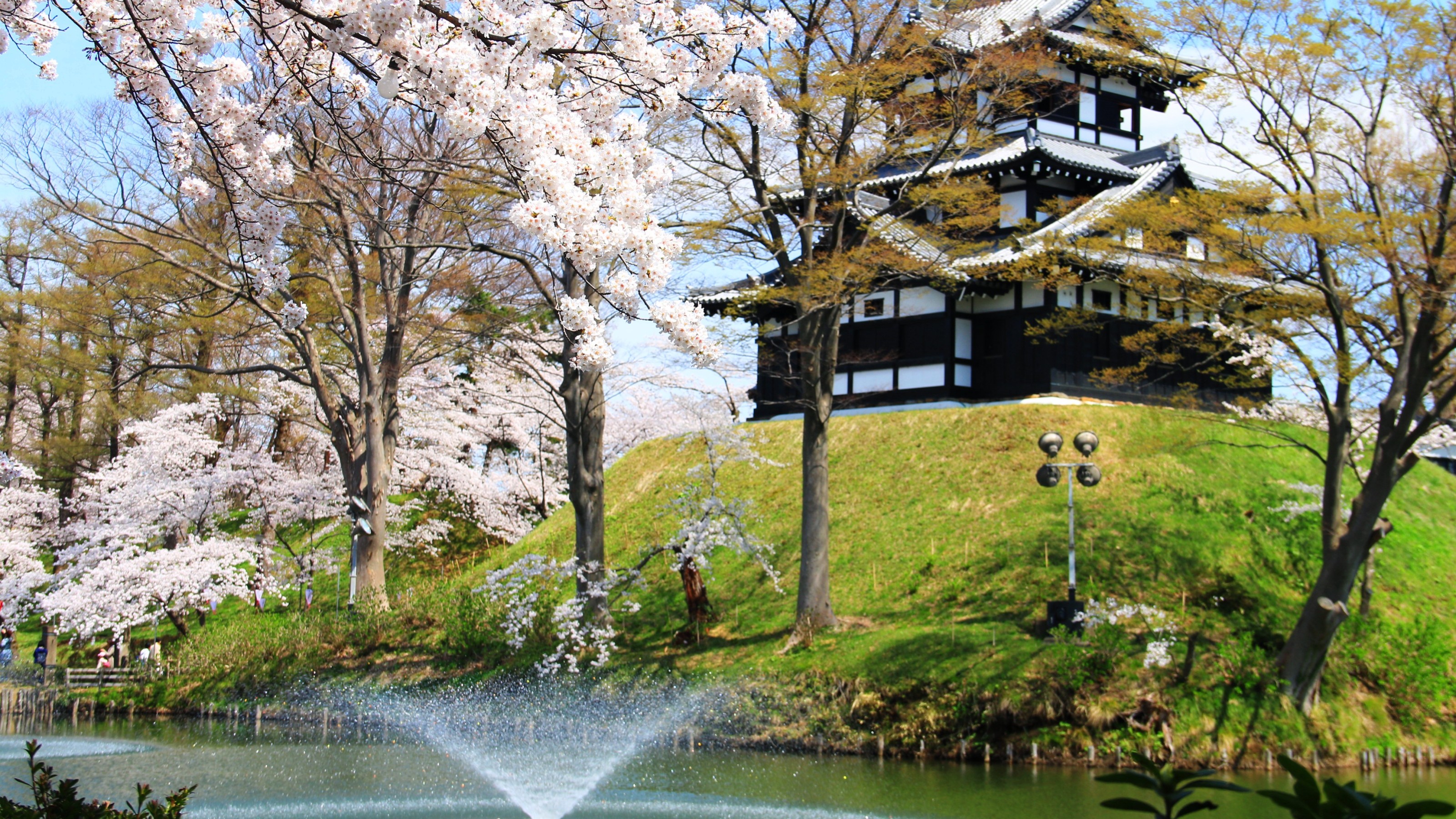 【高田城址公園】日本三大夜桜にも数えられる桜の名所。車40分程度です。