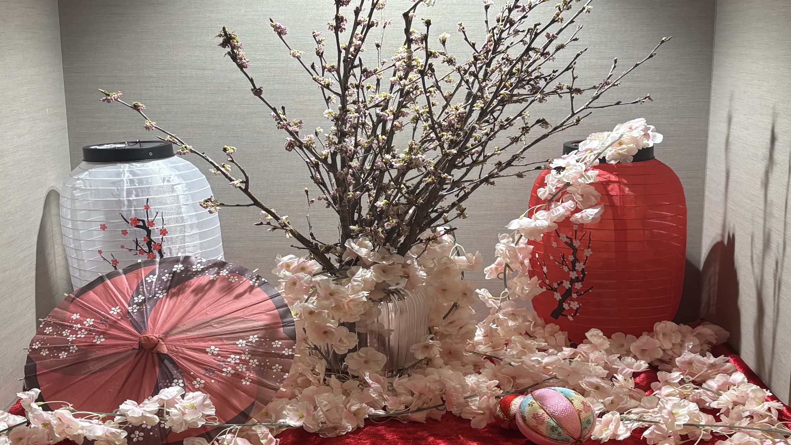 春らしい季節の装飾でお迎えいたします！