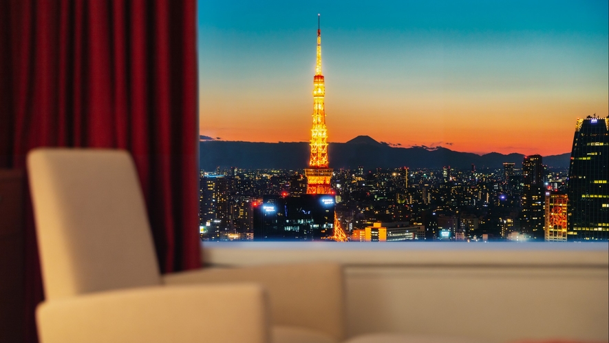 【クイーン 東京タワーサイド　22平米　ベッドサイズ：Ｗ 1,100 × 2台　定員：1～2名】