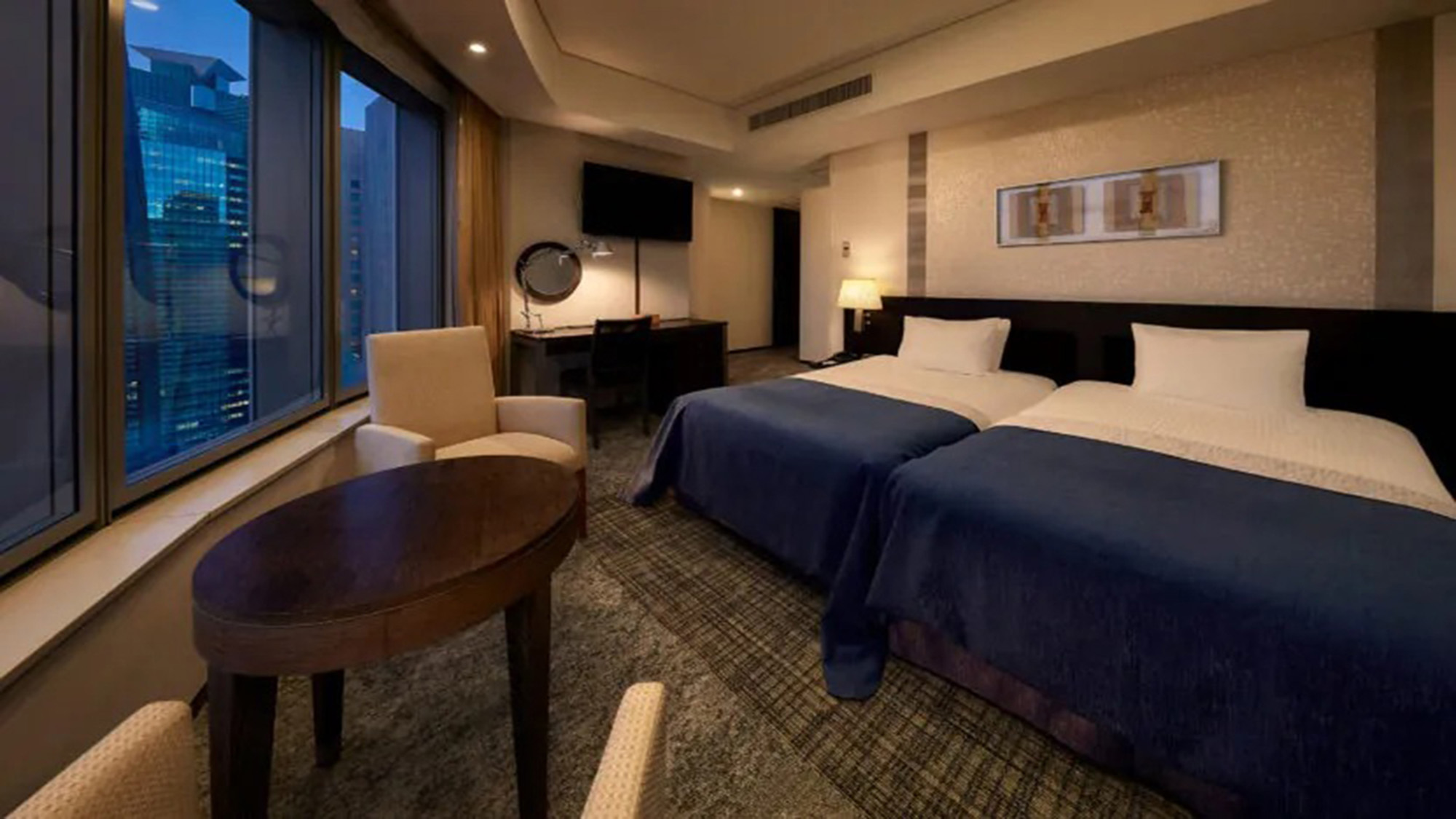 【デラックスツイン　33平米　ベッドサイズ：Ｗ 1,100 &times; 2台　定員：1～2名】