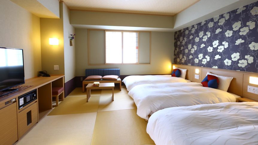 【禁煙】モデレートトリプル　27.1平米　サータ社製ベッド(100×195センチ×3台)　