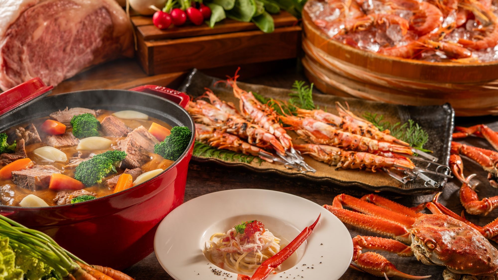 [大人気カニフェア12/1〜2月末迄]◆蟹食べ放題付き◆90種和洋中ビュッフェプラン 2食付