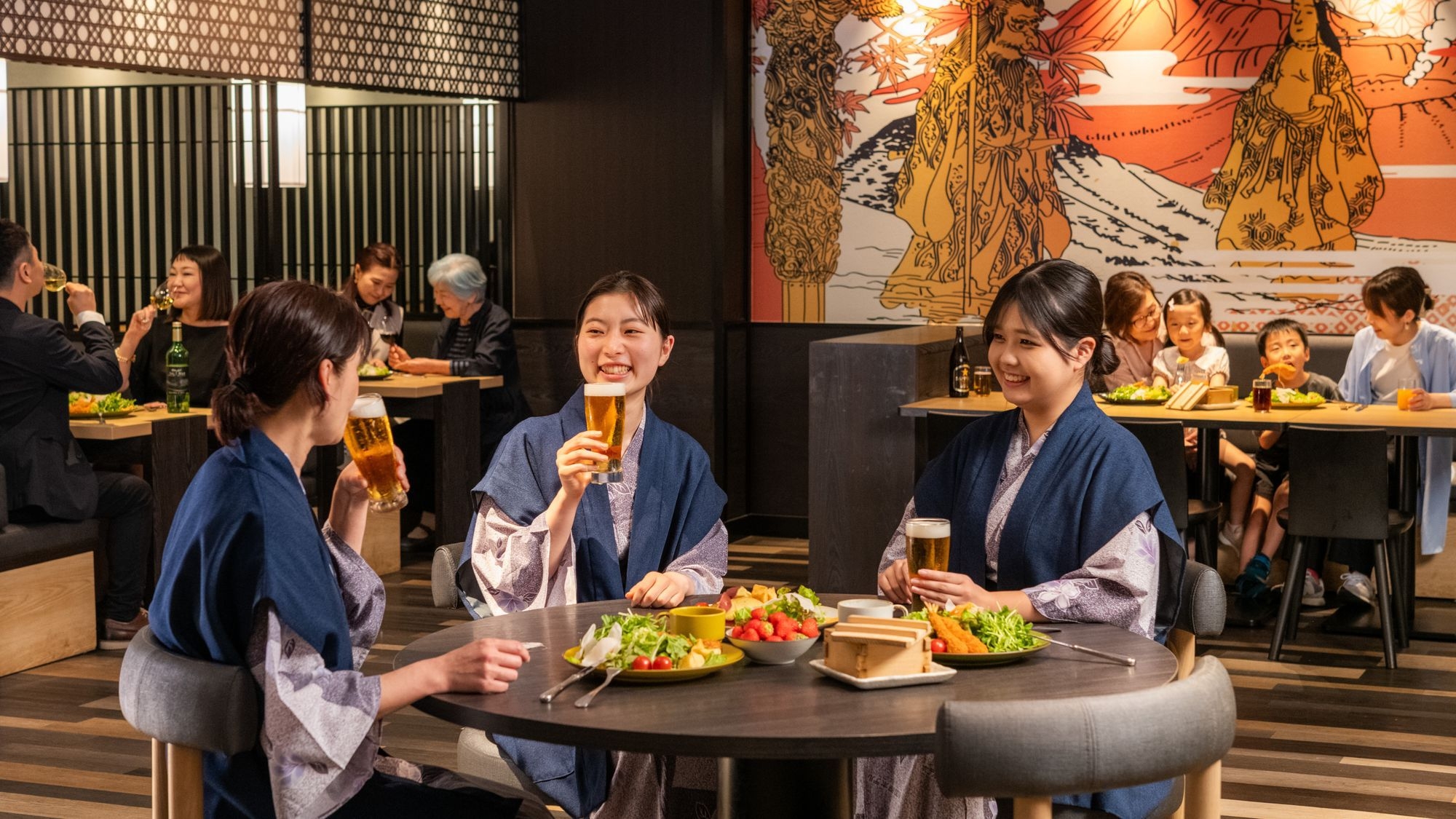 【アジョイニングルーム】隣同士を確約★和洋中90種ビュッフェ★多彩なメニューが食べ放題♪【２食付き】