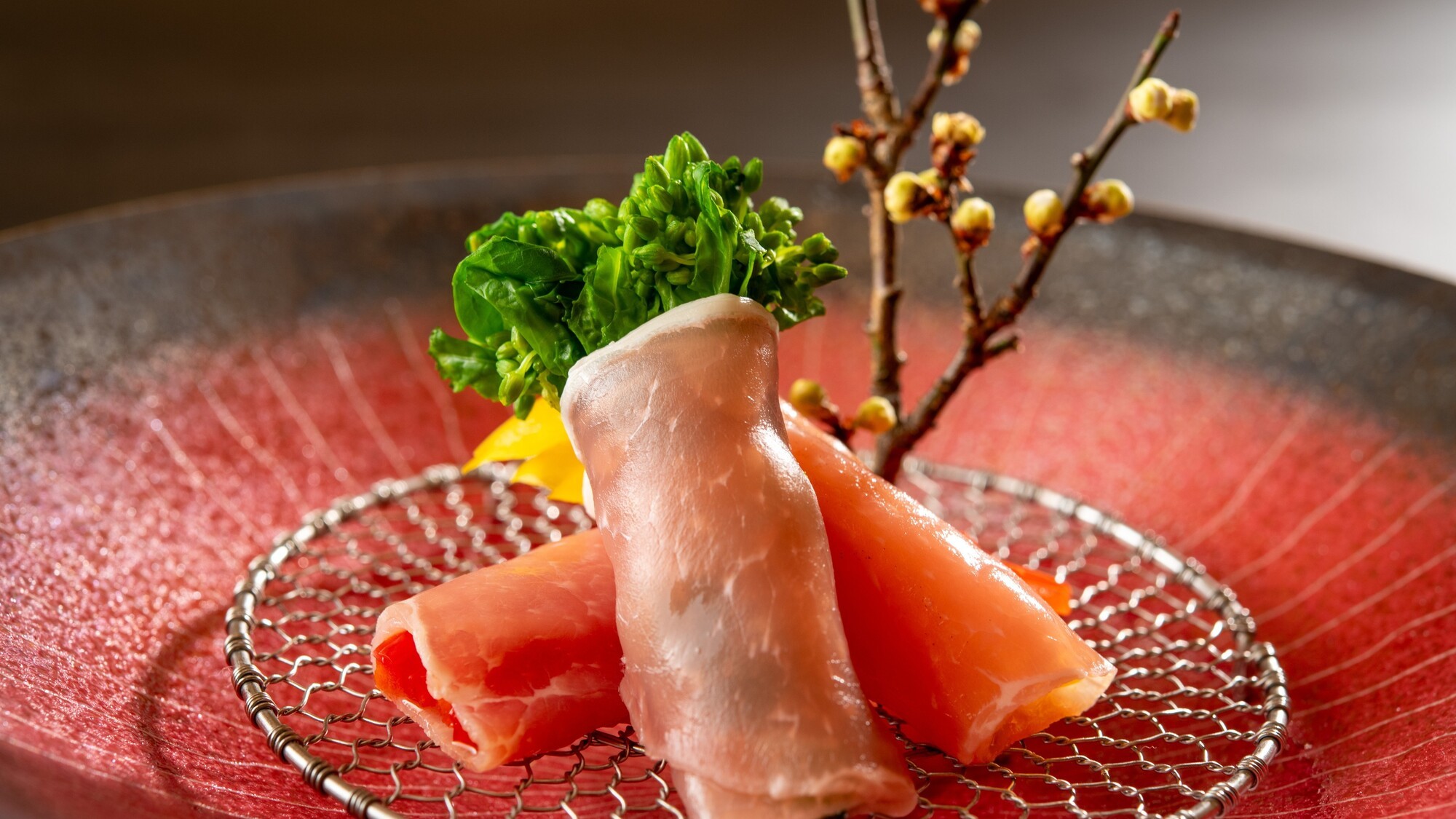 山翠会席＜2026年春＞酢の物変わり「春野菜生ハム巻き」