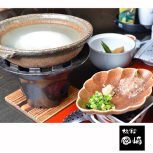 温泉水を使ったくみあげ豆腐をご朝食にて