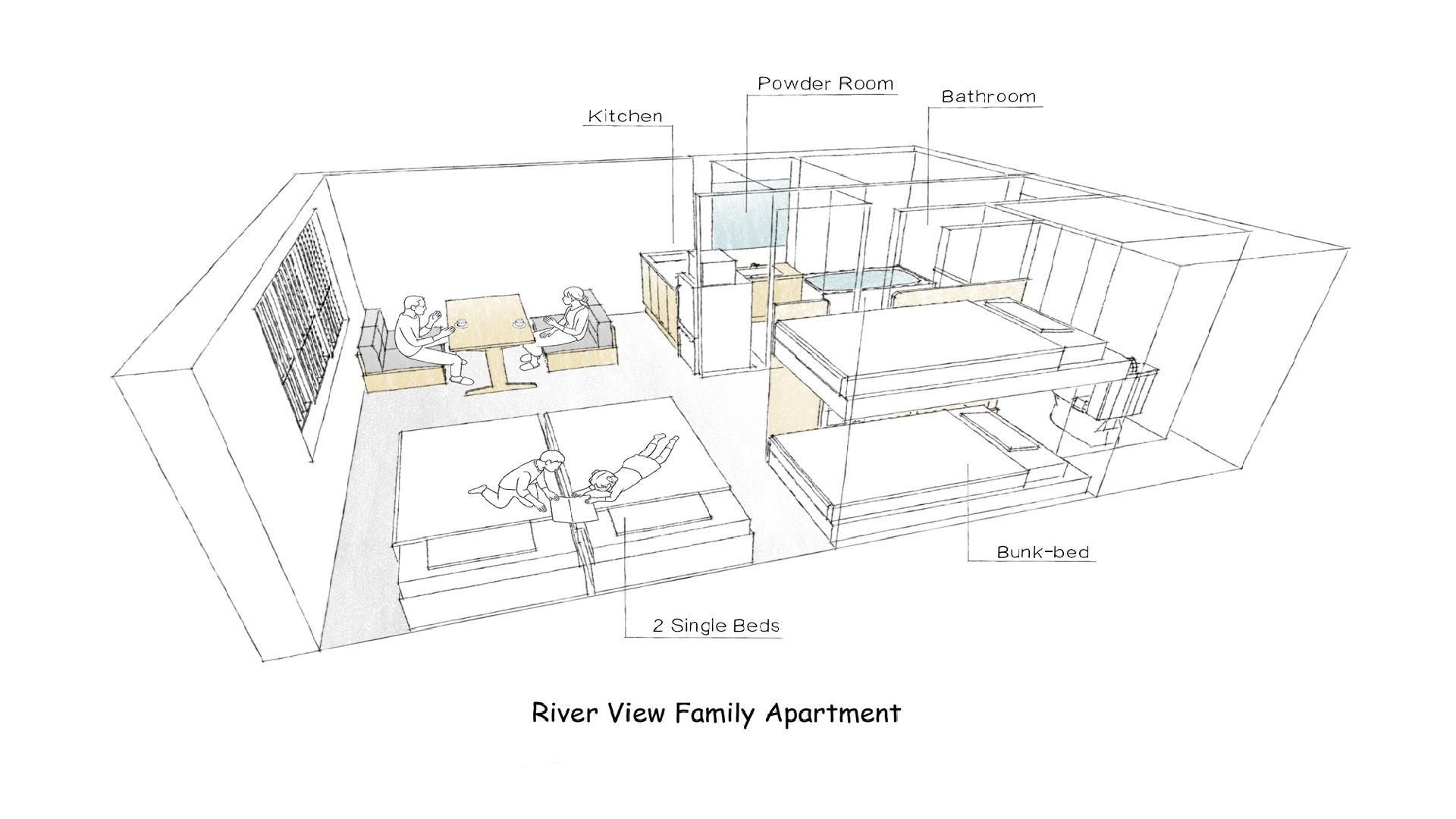 リバービューファミリーアパートメント 間取り図
