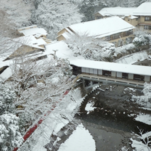 【絶景の宿】冬の雪景色◆1年に2,3日は雪で真っ白に覆われる日があり、幻想的な雰囲気に包まれます。