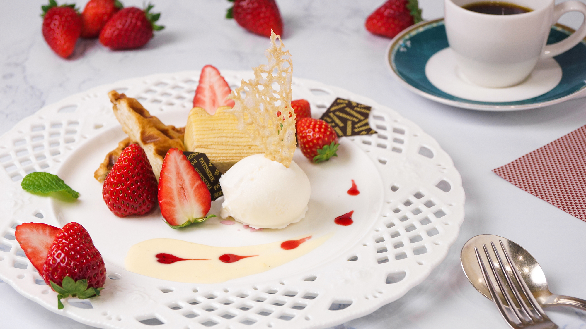 期間限定ラウンジスイーツ『プレミアムミルクジェラートのマリアージュ』※イメージ