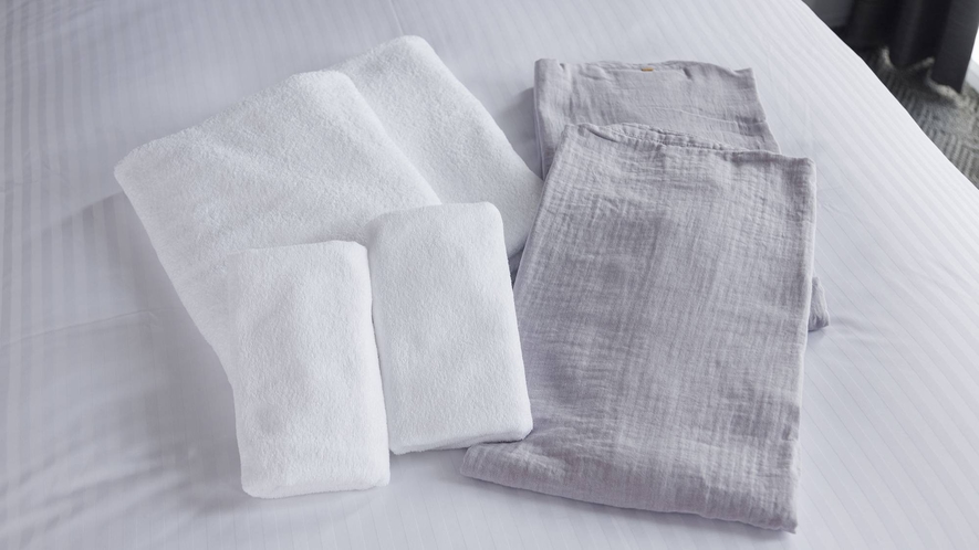 【パジャマ・タオル】＜全室共通＞清潔なタオル類をご用意しております