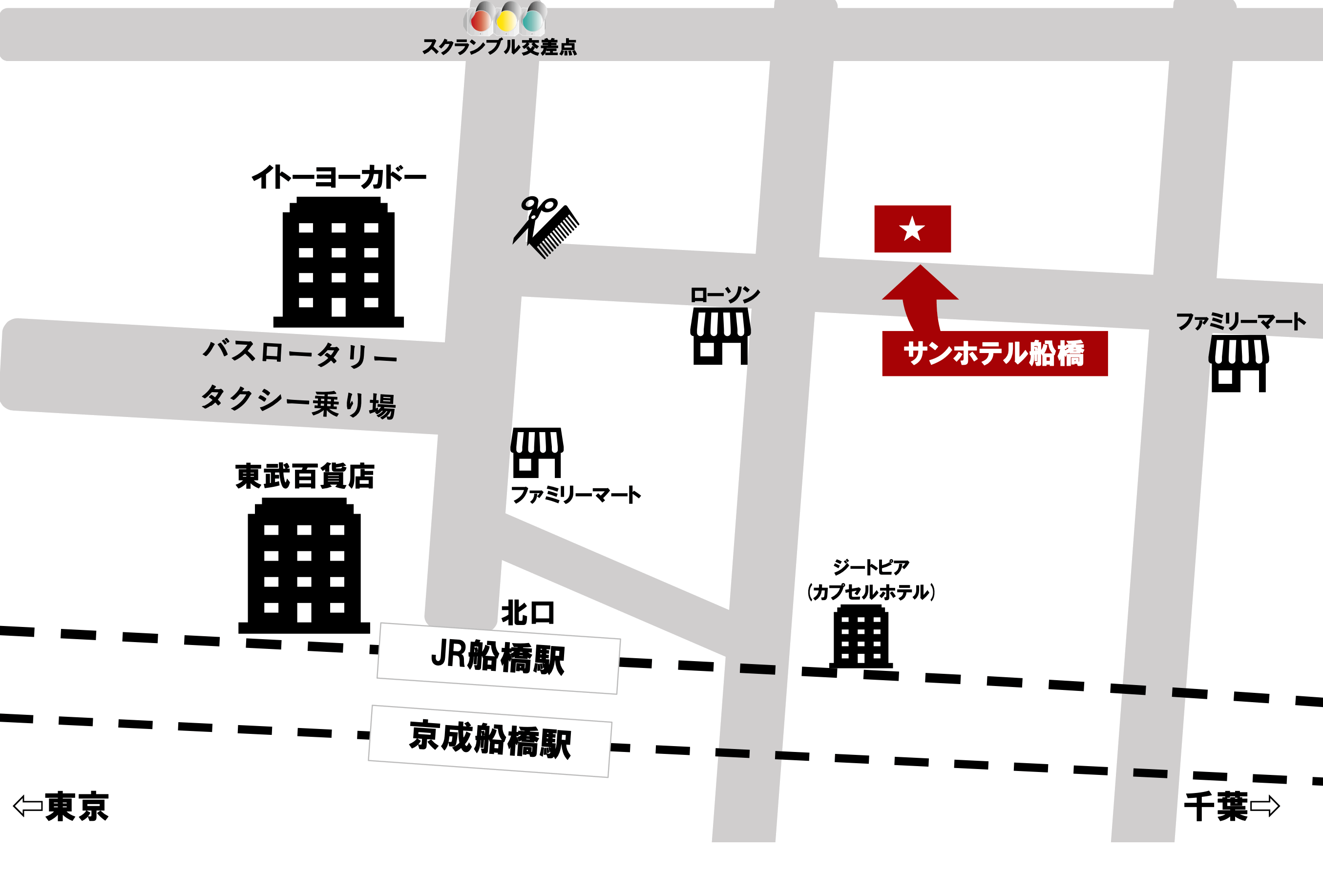 サンホテル船橋　周辺地図