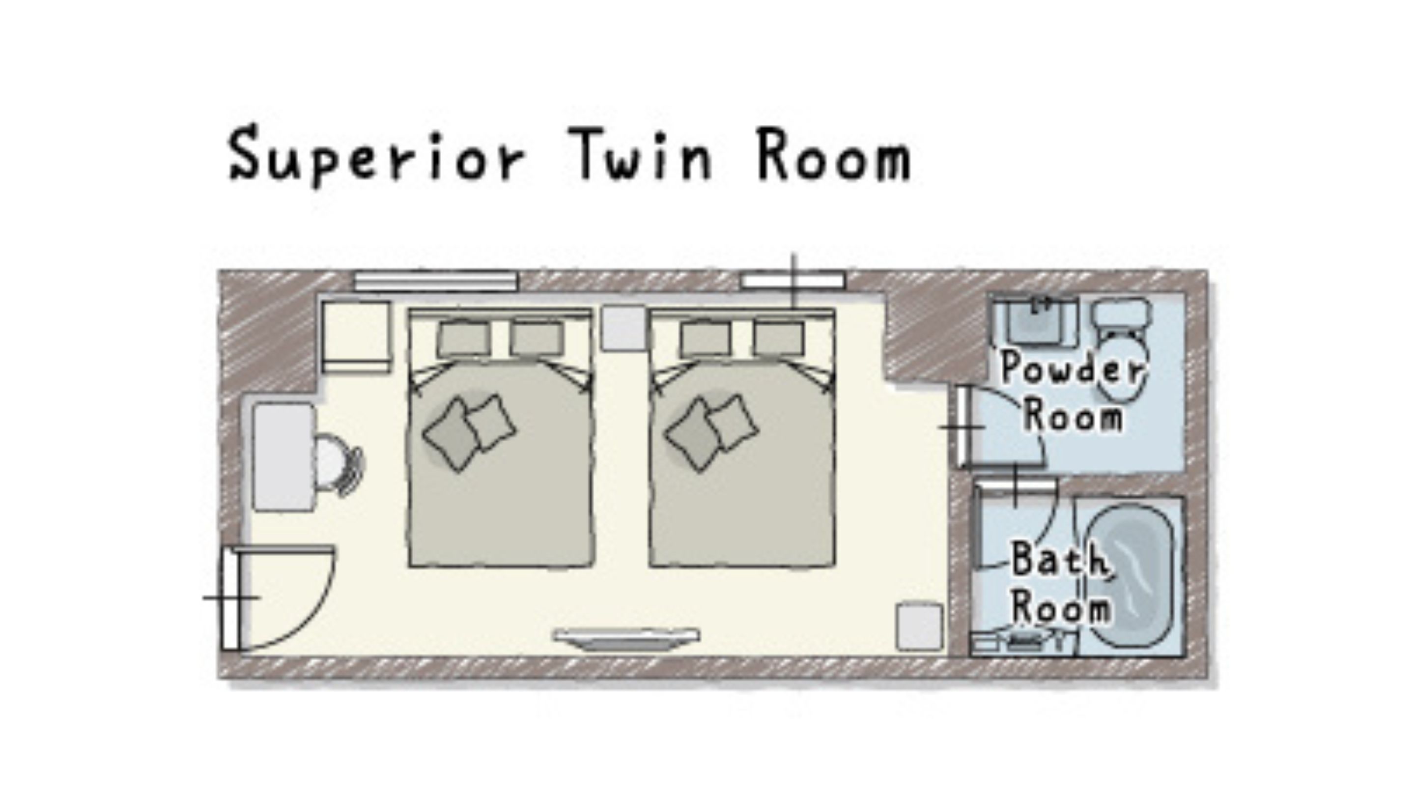 スーペリアツインの間取り図です。
