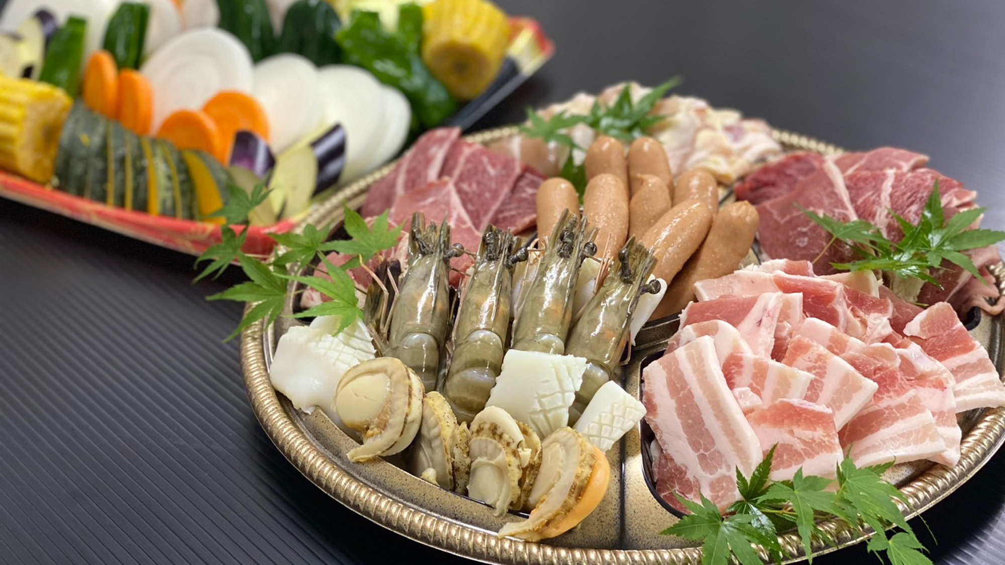 海鮮付きのBBQをご希望の場合は、お1人様別途+1,100円でご提供可能です。