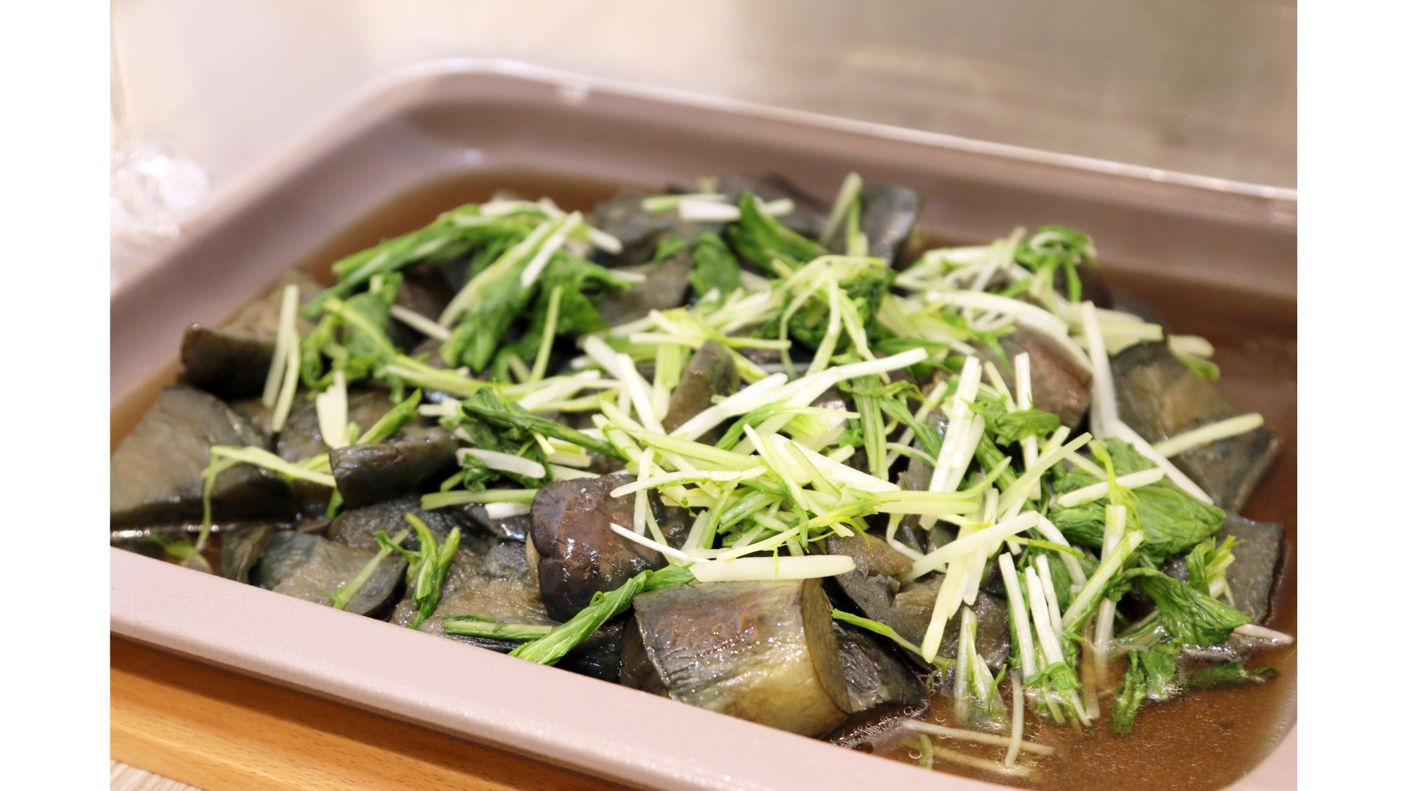 【料理長レシピ】茄子と水菜のおひたし