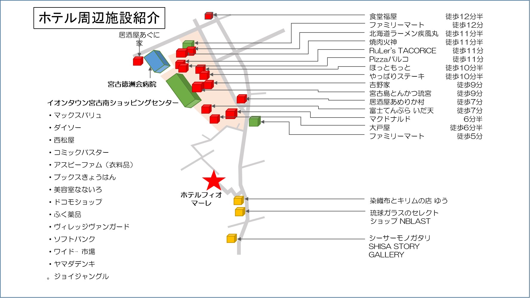 ホテル周辺の案内（施設・飲食店）