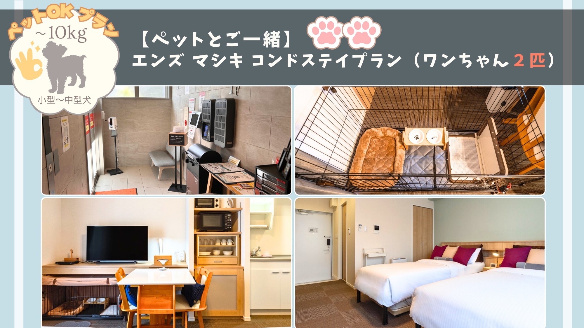 【ペットとご一緒】エンズ　マシキ　コンドステイプラン（ワンちゃん２匹）