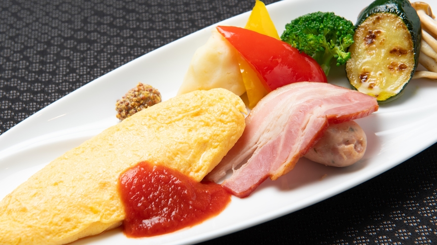 【食事イメージ】朝食　選べる3種プレート オムレツ