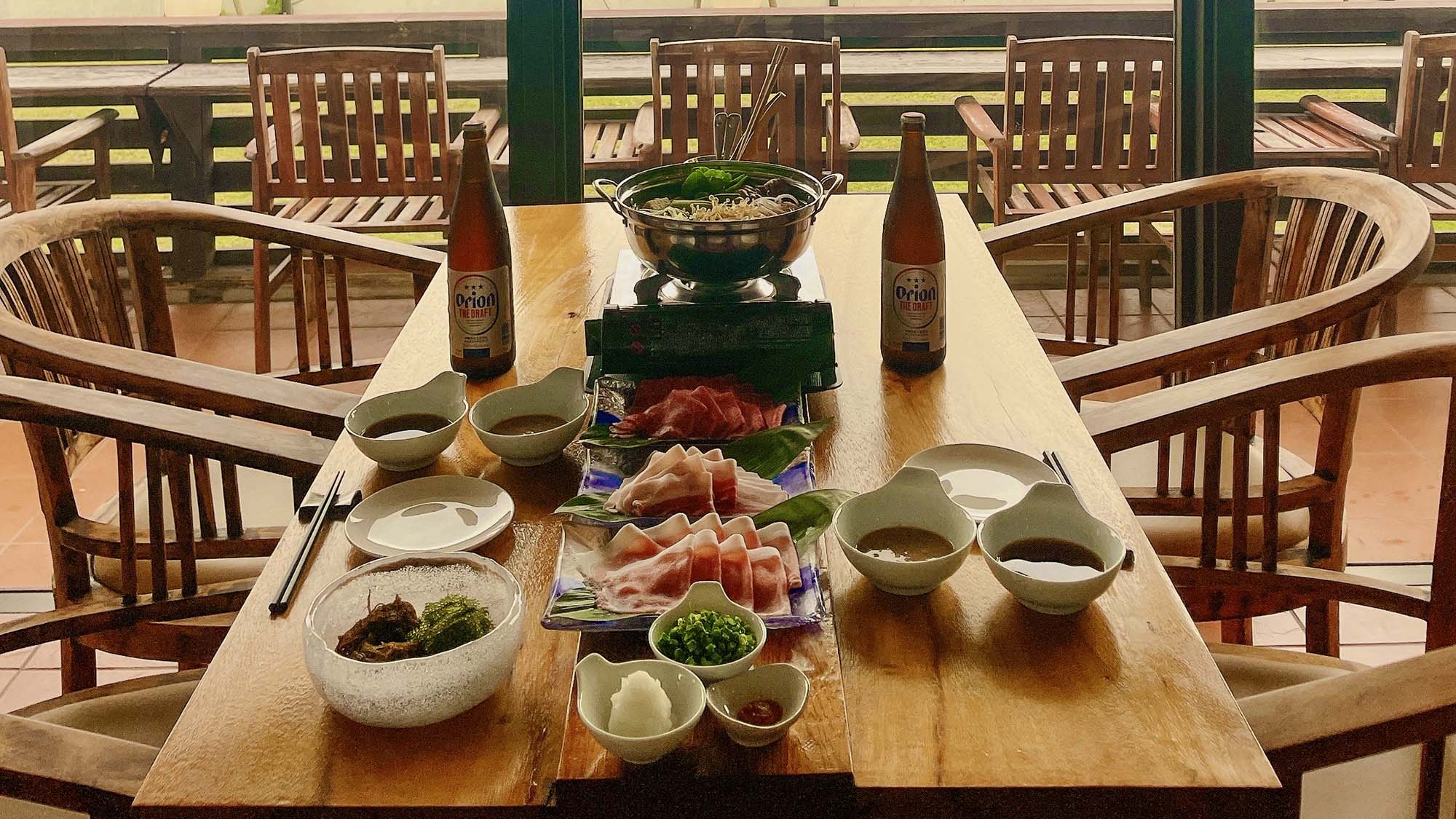 ・【しゃぶしゃぶ(要予約)】心地よい南の風を感じながらのお食事をご堪能ください