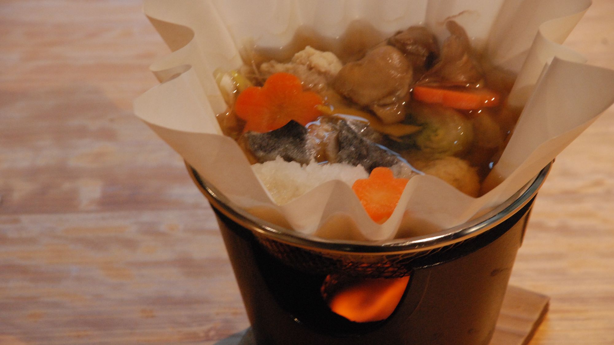 【お食事一例】寒鰆と鶏つみれのみぞれ鍋