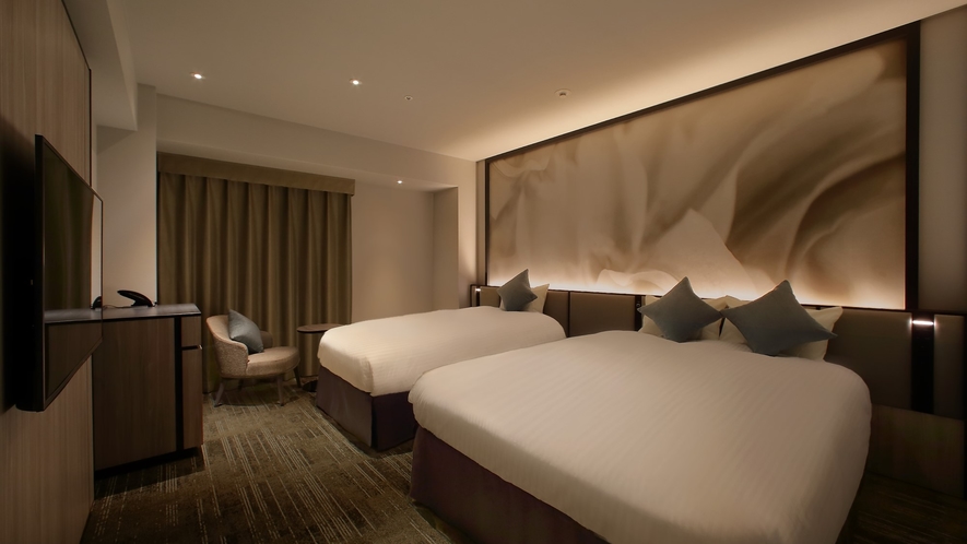 ◆スーペリアツイン【禁煙】(27.0㎡/160㎝×203㎝(1台)/110㎝×203㎝(1台))