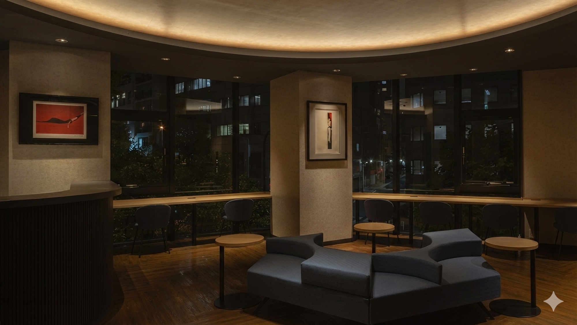 【ロビー】落ち着いた雰囲気のロビーはホッとする空間デザイン