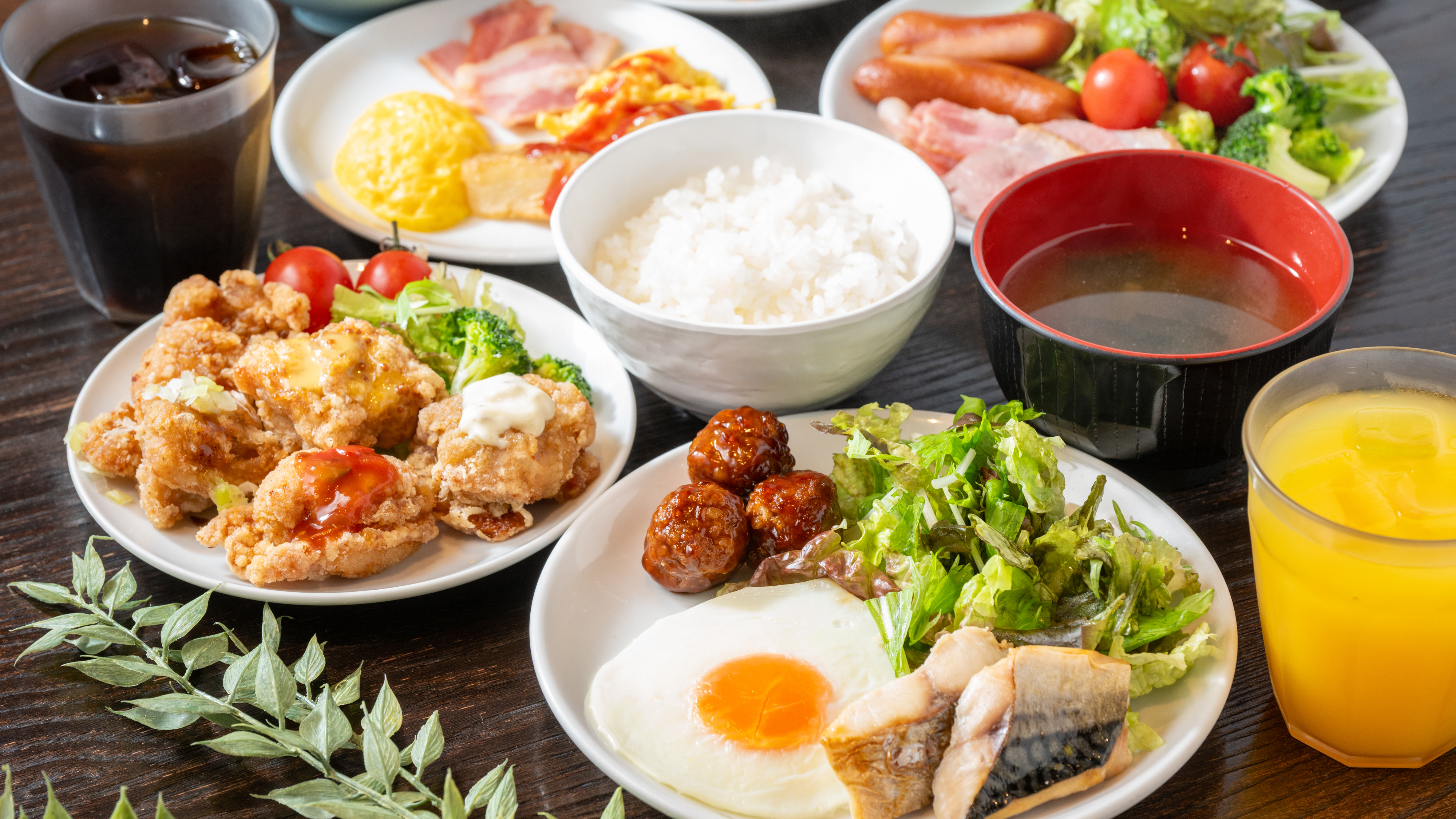 朝食ビュッフェ　盛り付け例