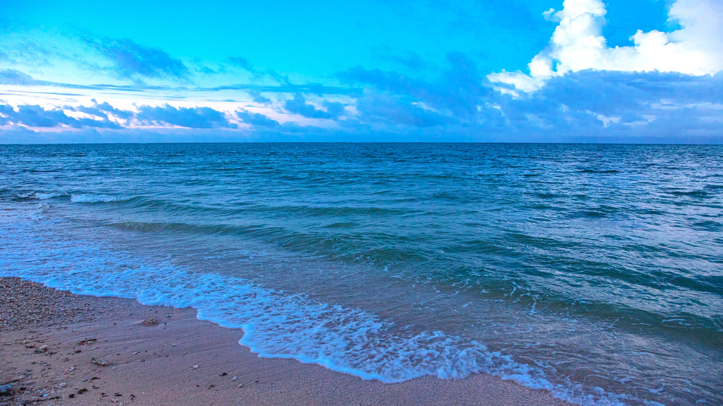 誰もいない海での散歩