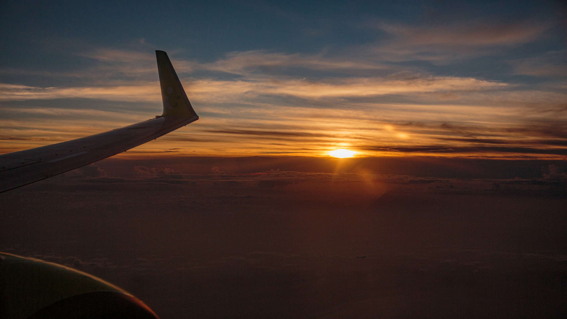 機内から見るサンセット