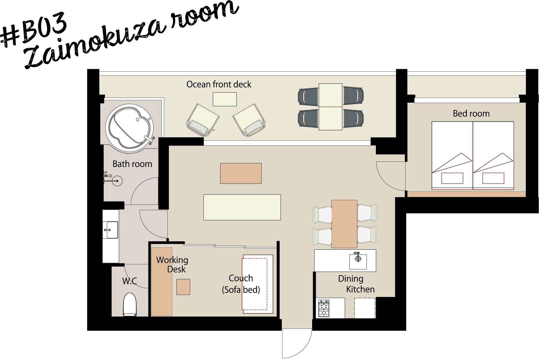 Zaimokuza room 間取り図