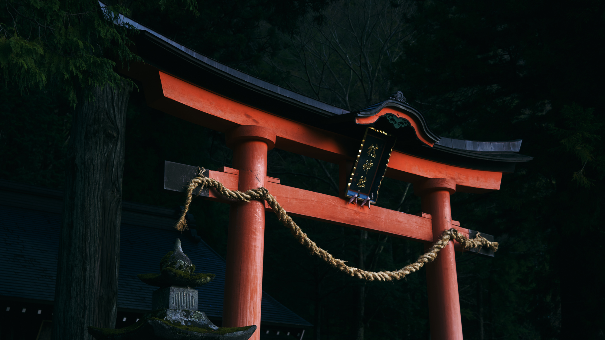 早朝の静けさの中で、鎮神社をお参り