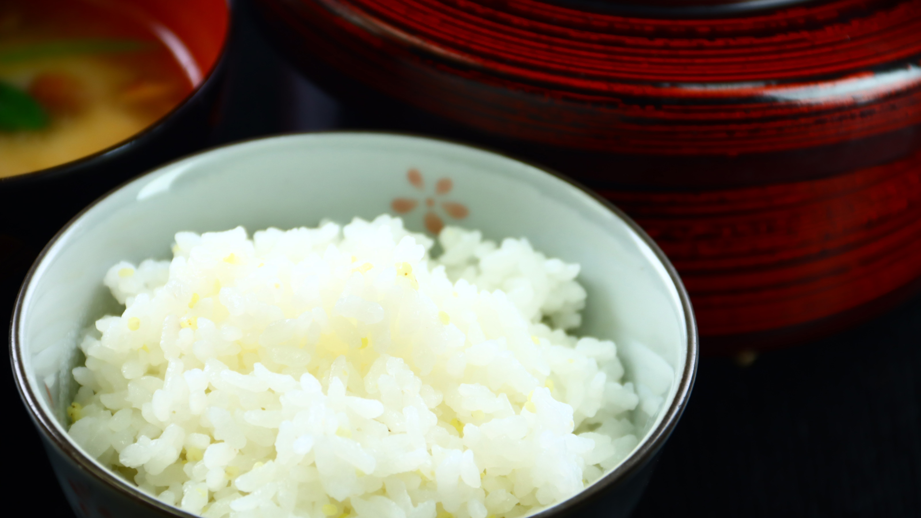 朝食の一例（おひつのご飯）