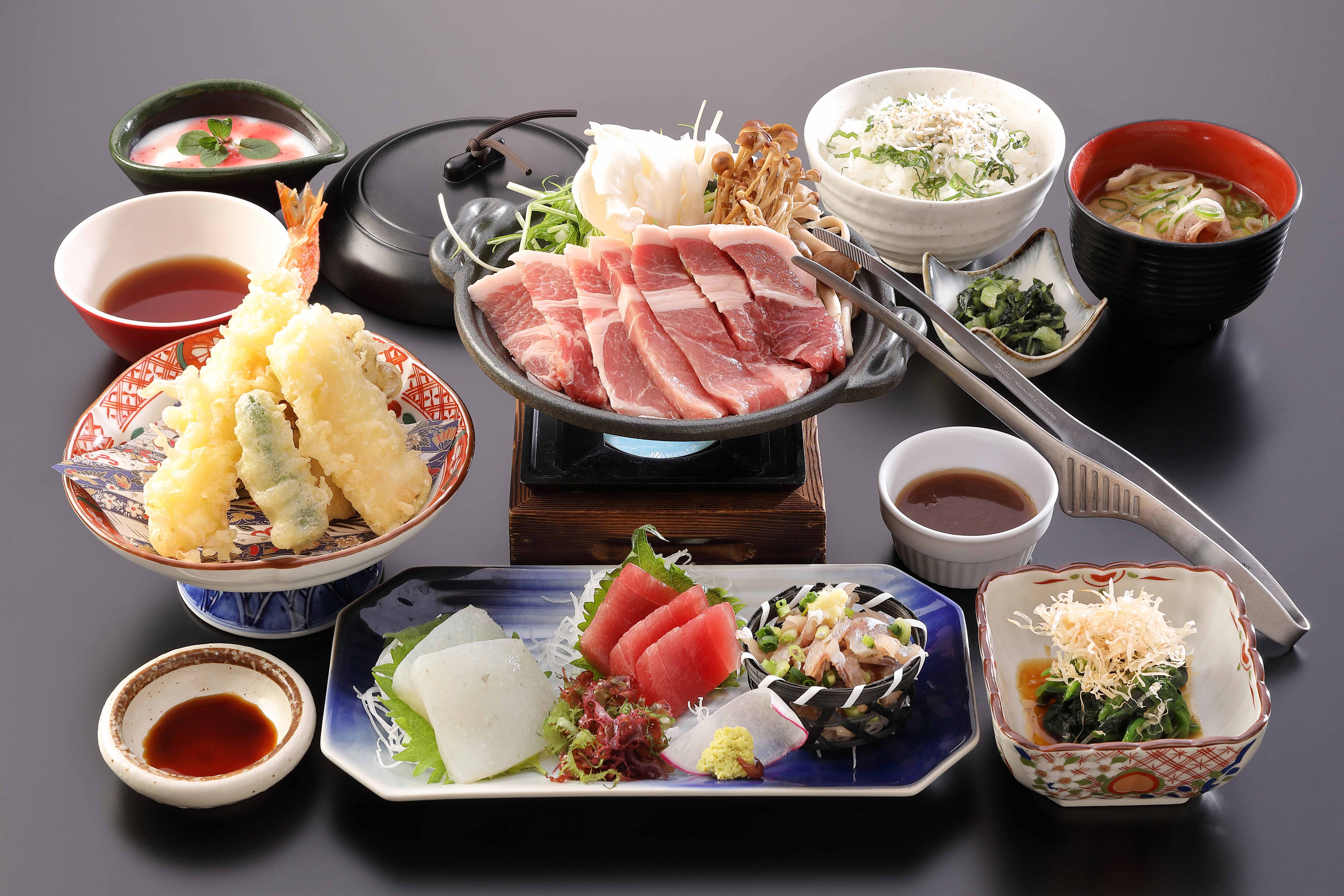 豚会席(陶板焼き)