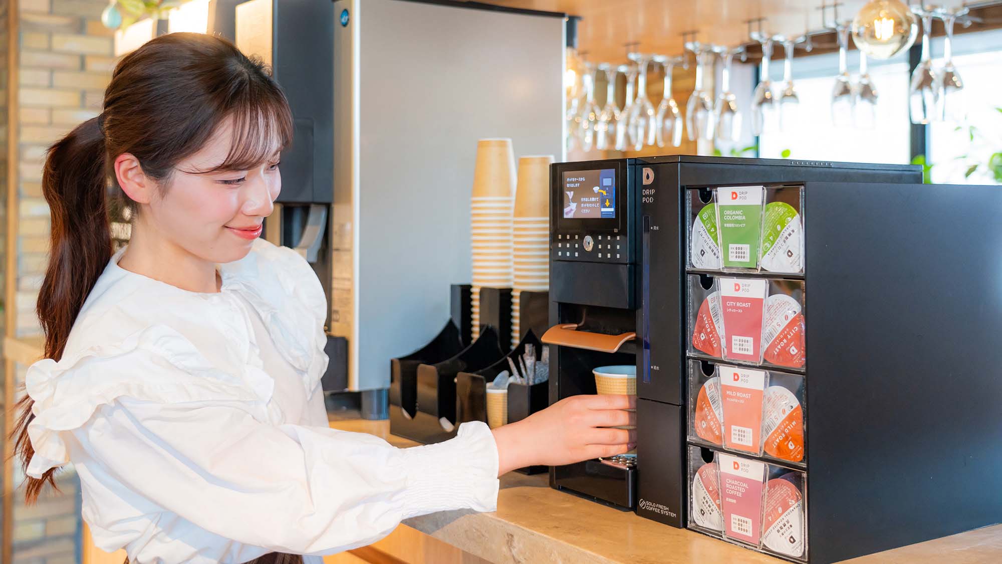 コーヒーマシン人入り