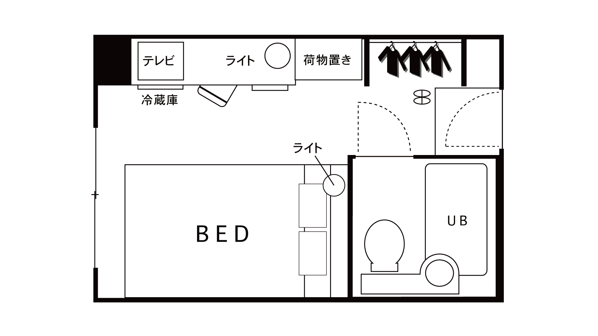 【客室】ダブルルーム〈間取り〉