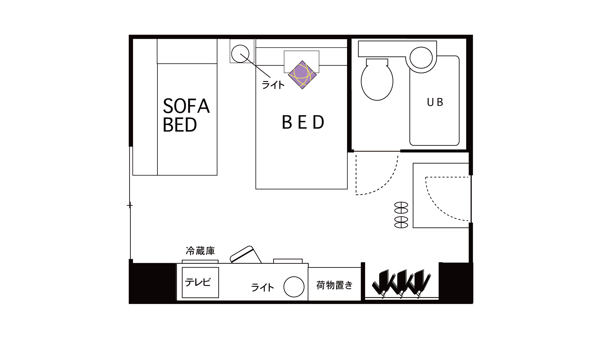 【客室】スーペリアシングルルーム〈間取り〉