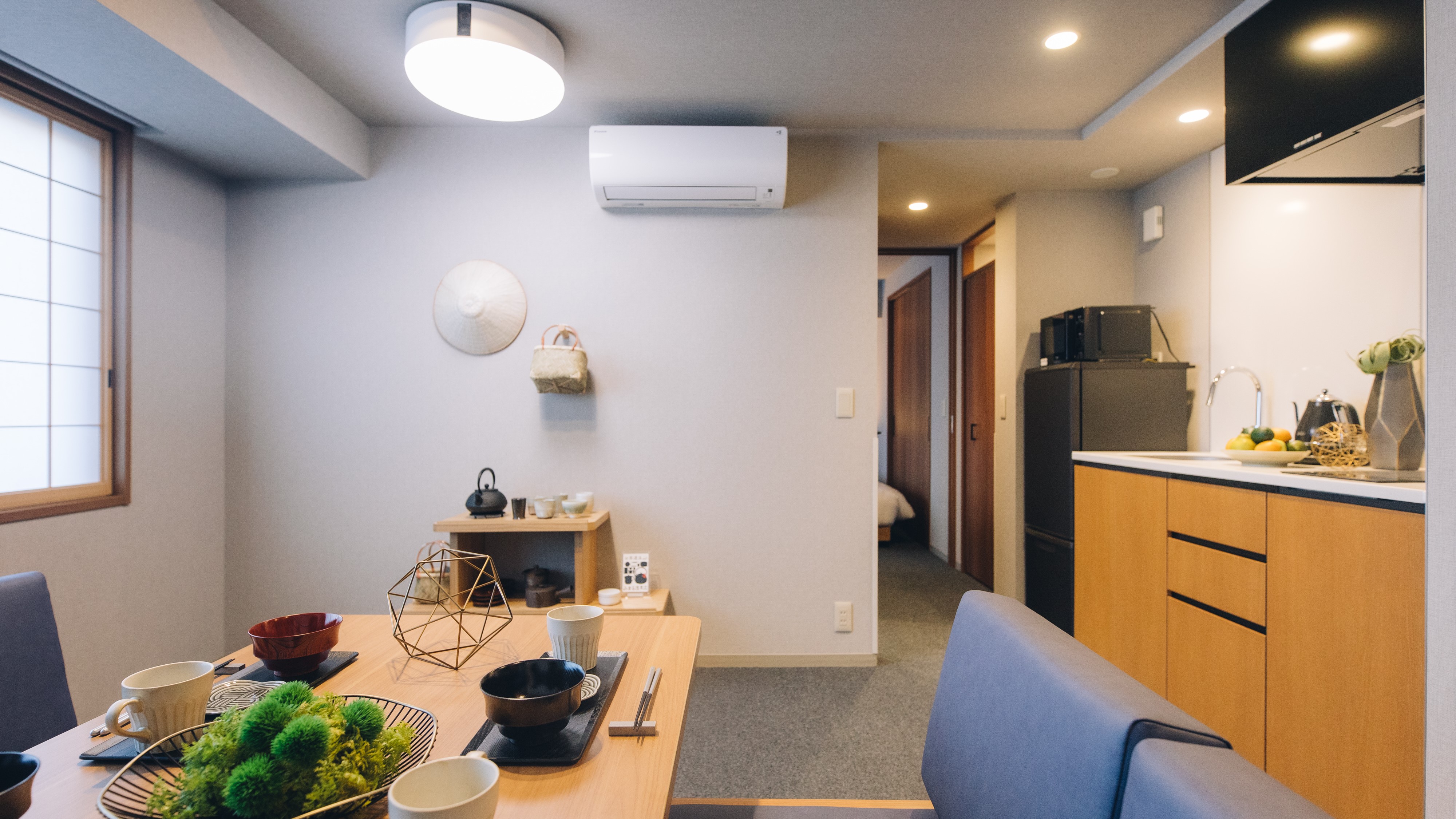 キッチン付きのお部屋でゆったり泊まれます（2BR）