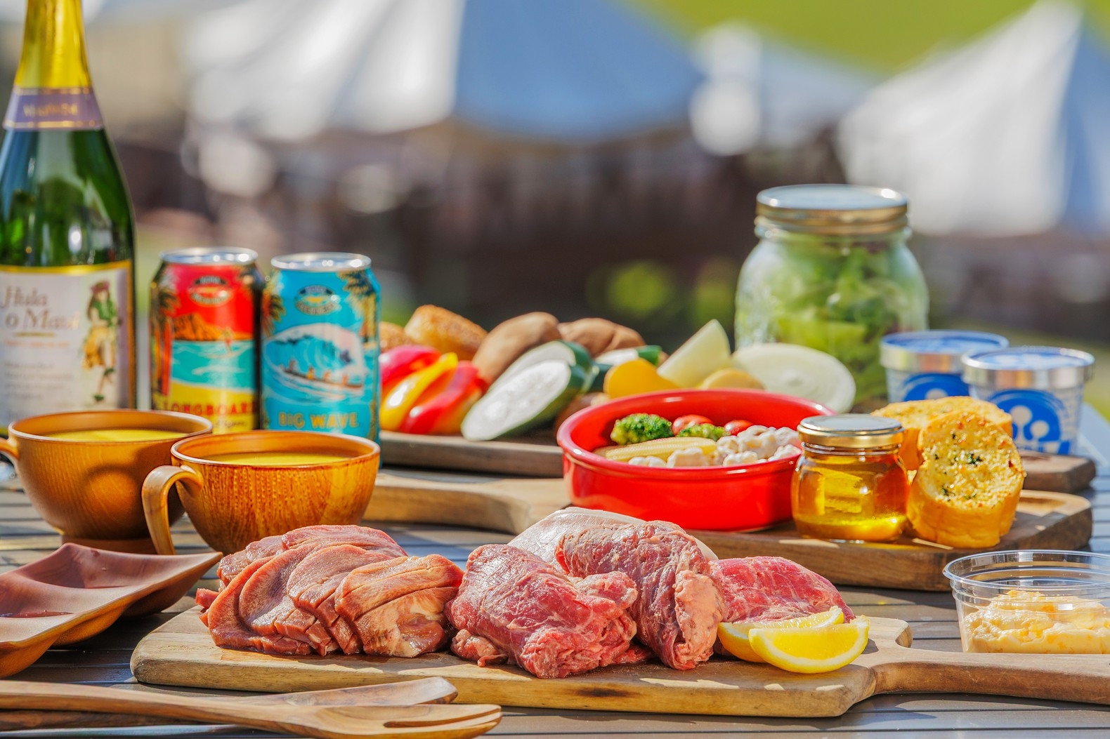 【お手軽グランピング体験♪】初心者の方も大歓迎！夕食BBQは〜麓山高原豚、牛ハラミ、牛タン〜を堪能