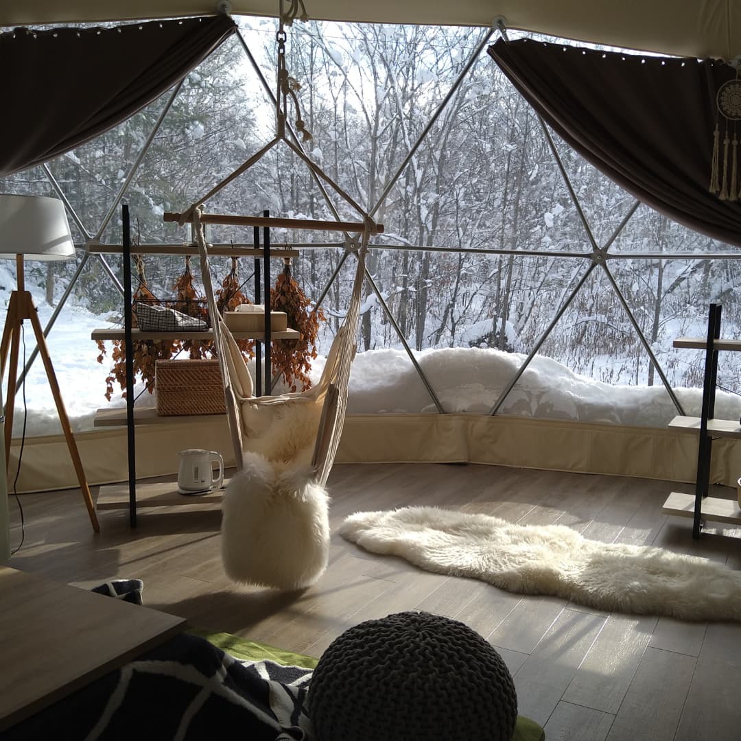 《冬も！ECOで連泊》BCスキーの基地に♪観光に♪テントを拠点に自遊時間☆彡清掃不要でお得連泊プラン