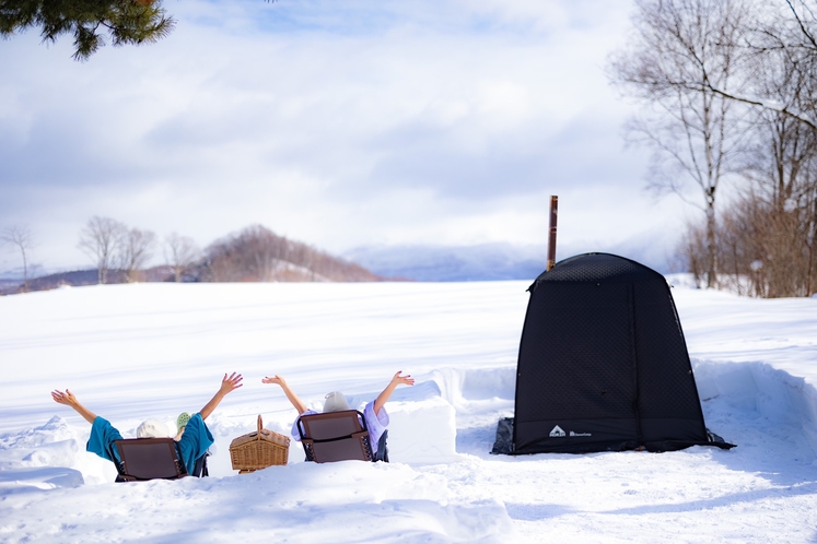 テントサウナ外気浴