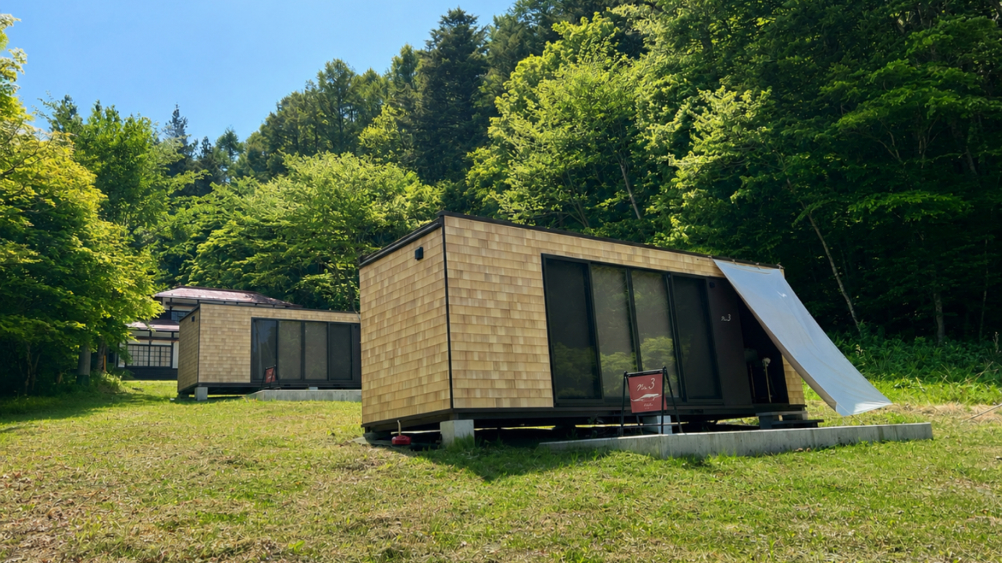 【駒の湯 CABIN】雄大な自然と満天の星空をお楽しみいただけるキャビンです。