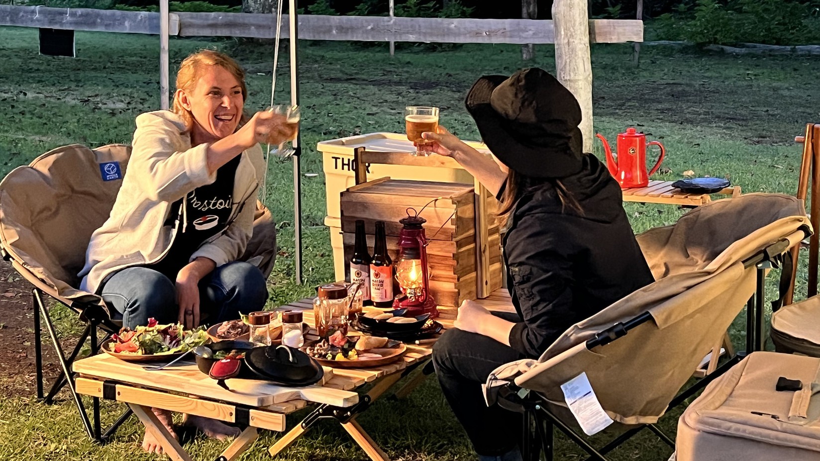 プレミアムキャンプ◆夕朝食付き◆ テント・ギア・お食事・温泉 全部付き！アクティビティ特典も！