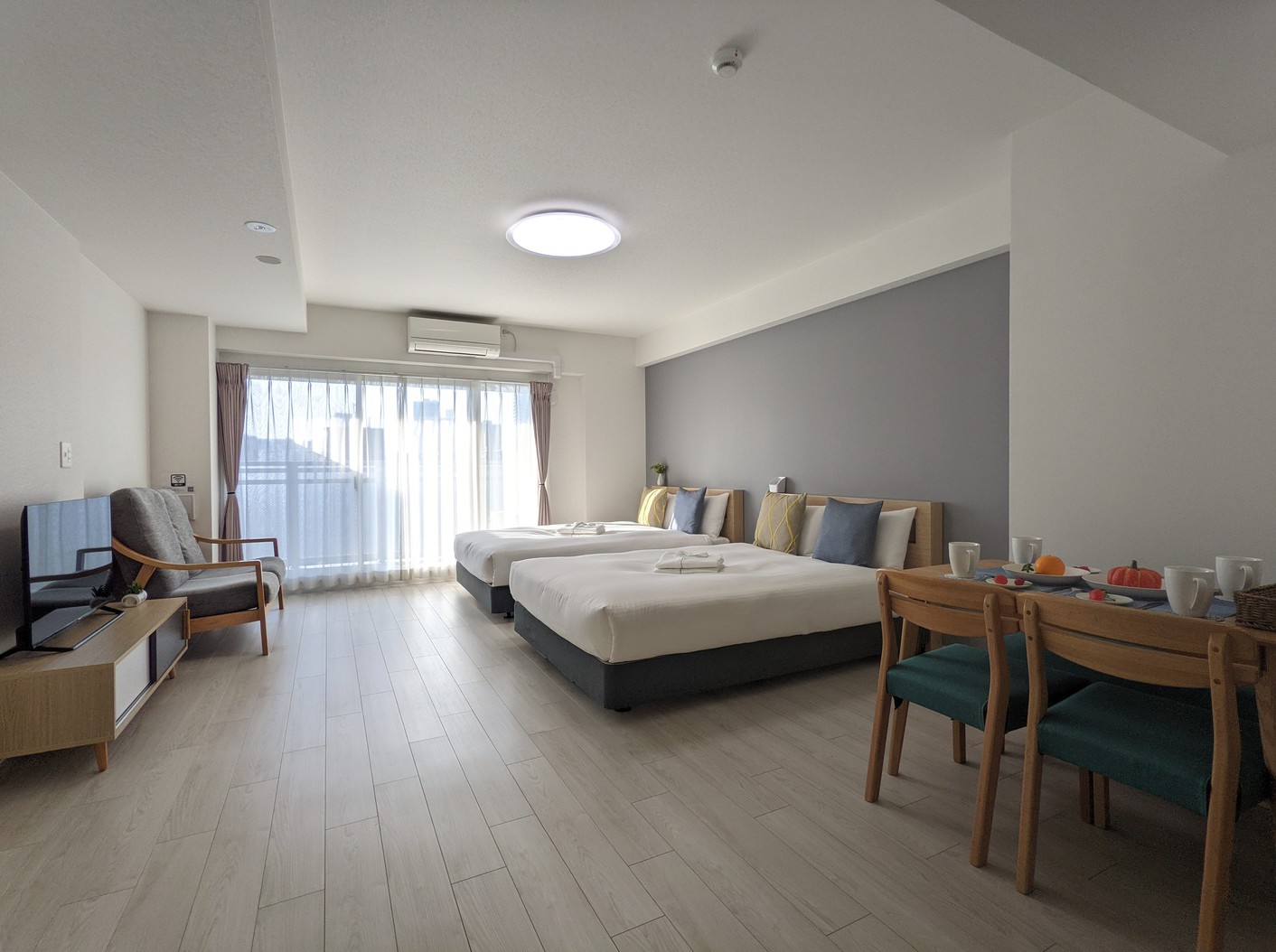 【最上階】ダブルベッドx2/43平米【禁煙】