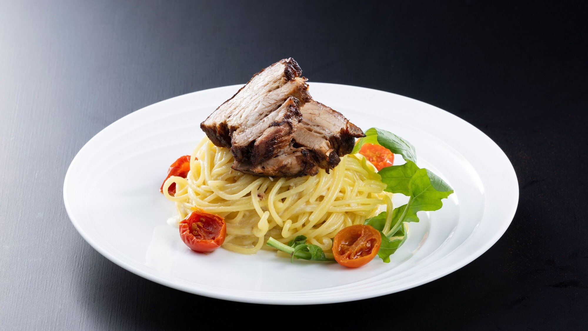 【ランチ】豚バラのマルサラ煮クリームスパゲティ