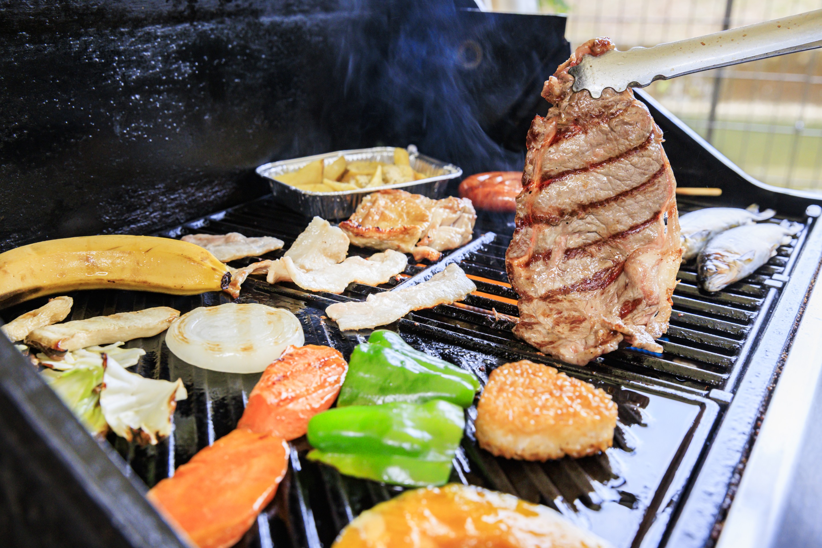 夕食　BBQグリル